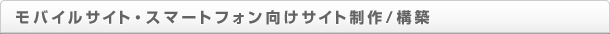 モバイルサイト・スマートフォン向けサイト制作/構築の概要